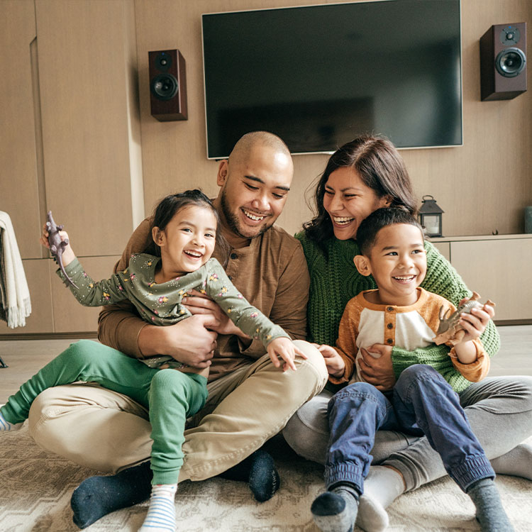 couple with kids at home